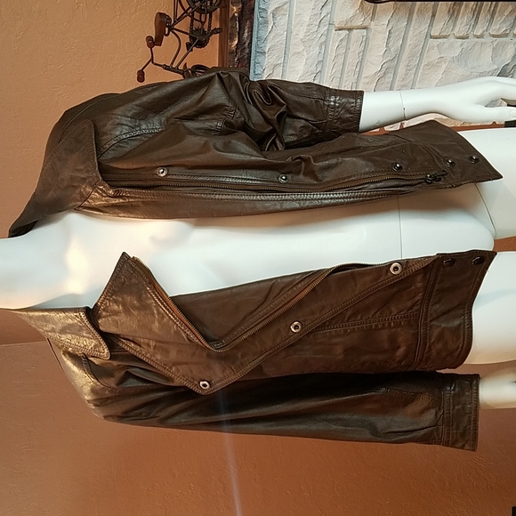 Vtg 1980s Genuine leather jacket - Picture 2 of 6